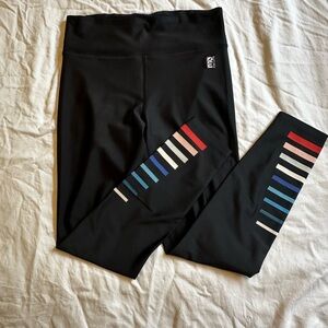 PE Nation Black and Multicolored Leggings Athletic Stretch Fit